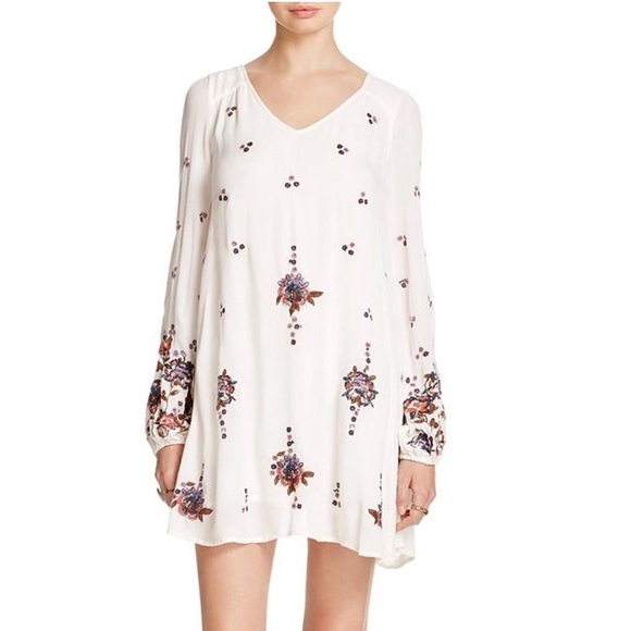 Free People | Dresses | Free People Embroidered Shift Dress | Poshmark
